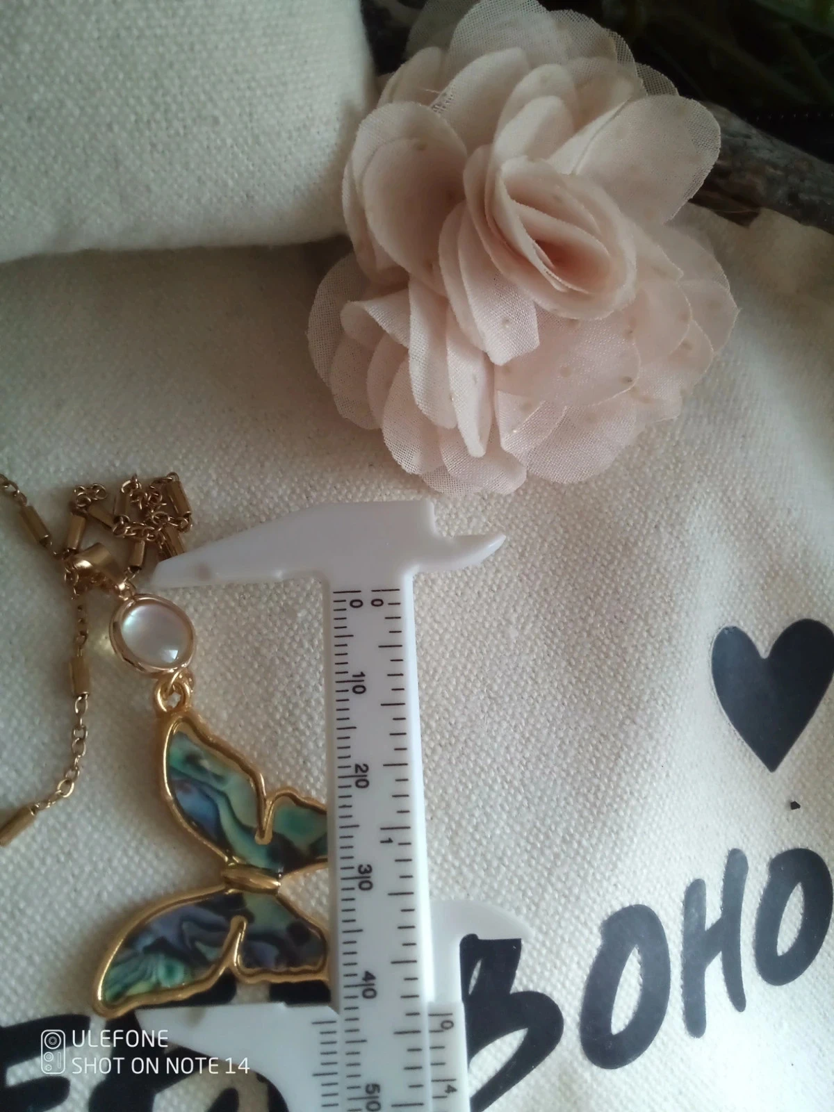 Collier papillon abalone + carte – photo 4
